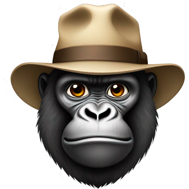 A gorilla with a hat emoji