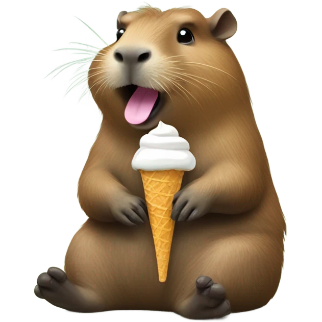 Capybara eating ice cream  emoji