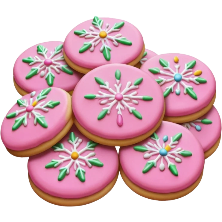 Natale rosa, biscotti estetico  emoji