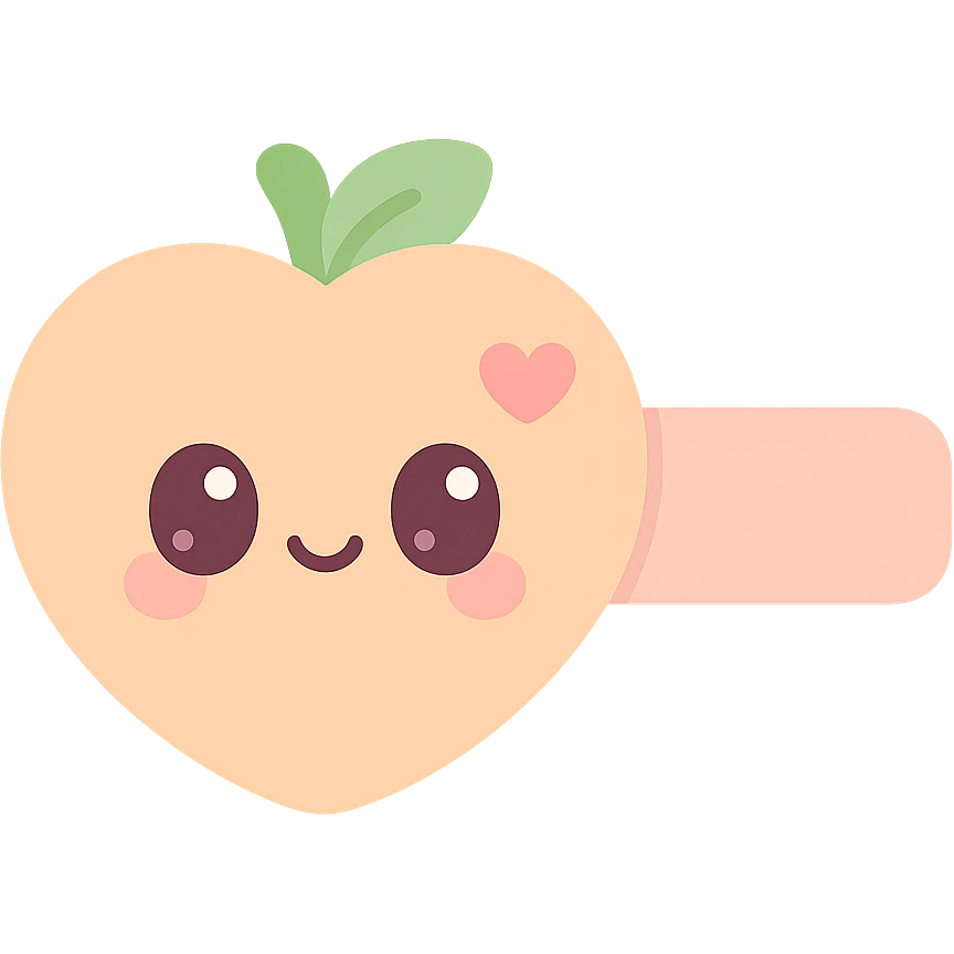 hairclip, fruit shape, kawaii style, pastel colors, cartoon, isolated, no hair emoji