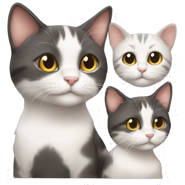 Three cats  emoji
