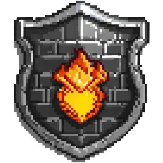Shield badge with a menacing firewall symbol and glowing edges, cybersecurity theme emoji