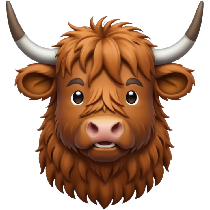  line art highland cow emoji