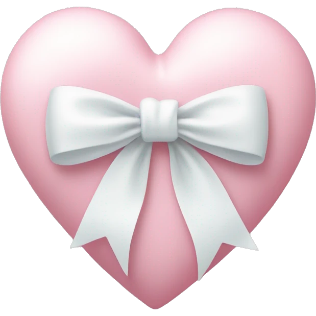 Pastel pink heart with white bow emoji