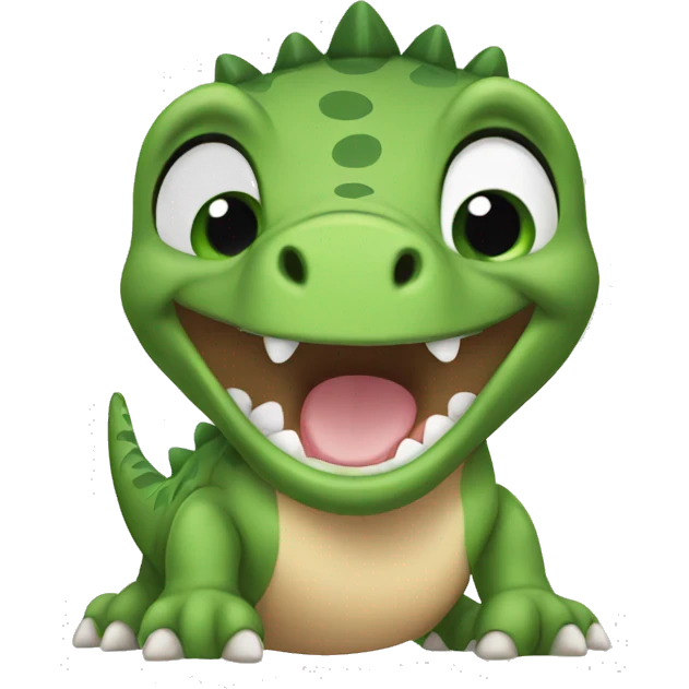 Baby dino saying roar emoji
