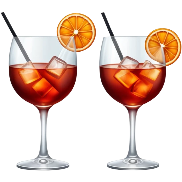Due bicchieri di negroni che fanno cin cin emoji