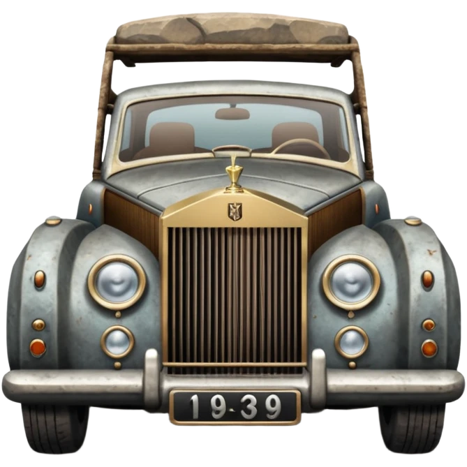 Antique looking rolls Royce rock climbing car  emoji