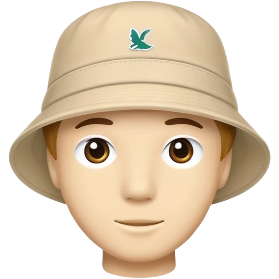Beige Kangol bucket hat, light tan color, casual headwear emoji
