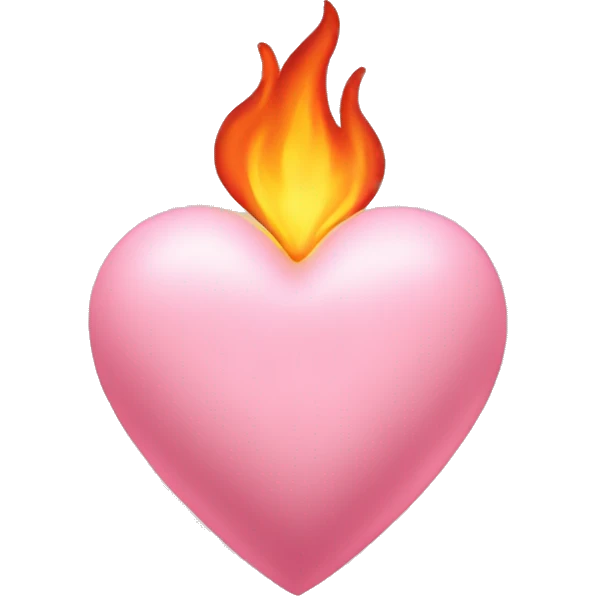 light pink heart and fire emoji