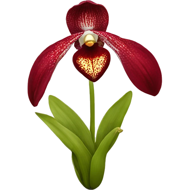 red lady slipper orchid   emoji