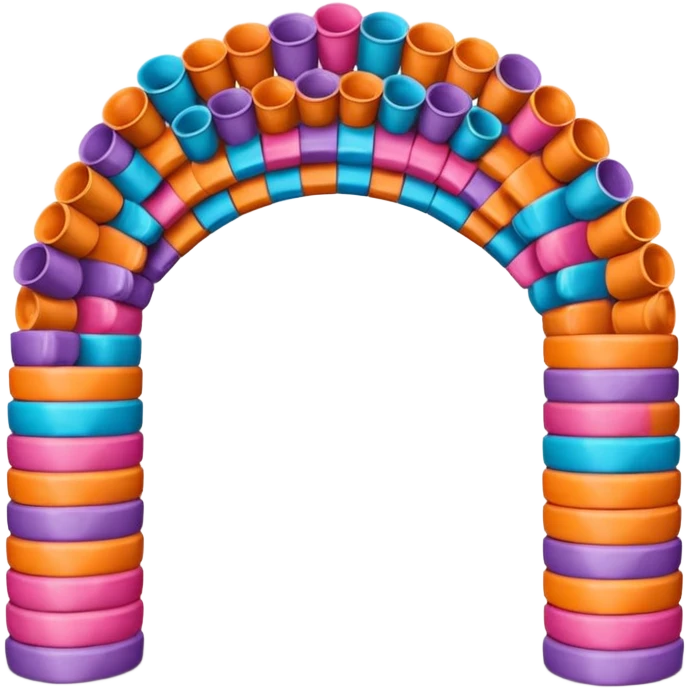 Archway made of Dunkin’ Donuts cups emoji