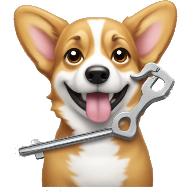 Corgi with lockpick emoji