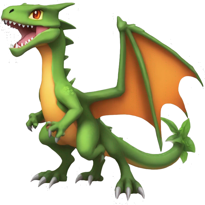 Colorful Edgy Cool Legendary Chibi-Charizard-Greymon-Flygon-Velociraptor-Pokémon emoji