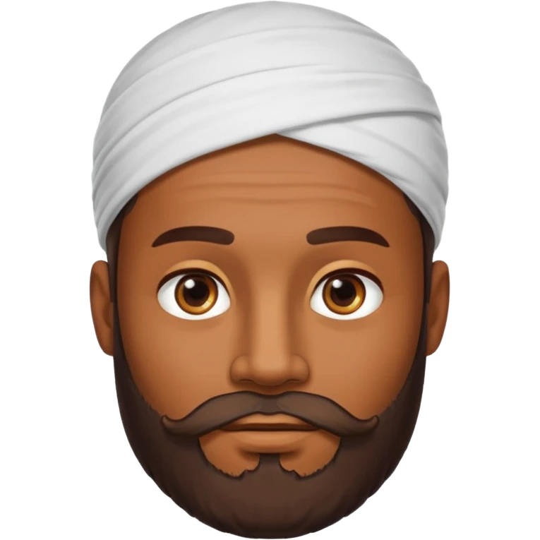 Hombre marrón bronceado con la pelada sin broncear y barba emoji
