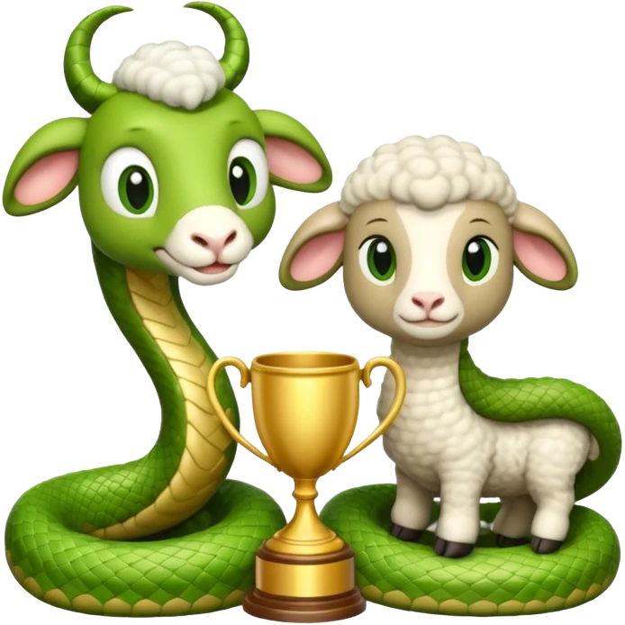Snake wins a trophy for filmmaking from a lamb emoji