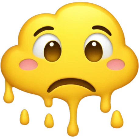 A yellow puddle with a Emoji Face  emoji