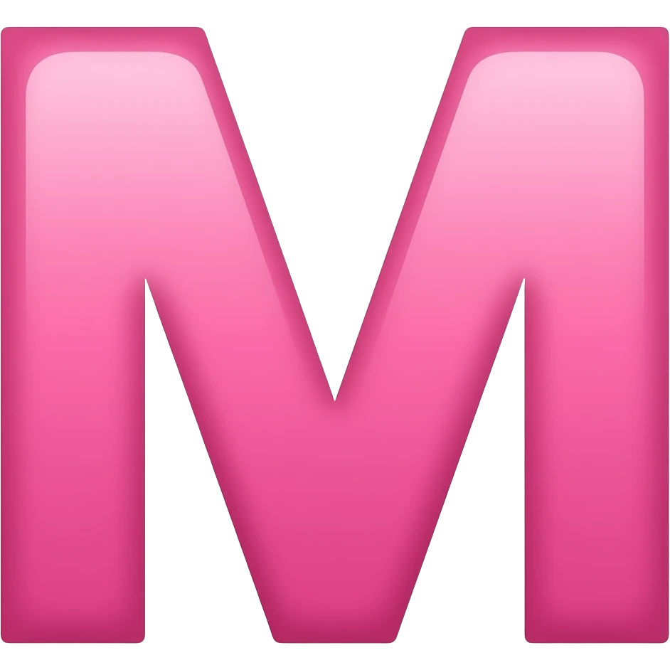 Letra M rosa emoji