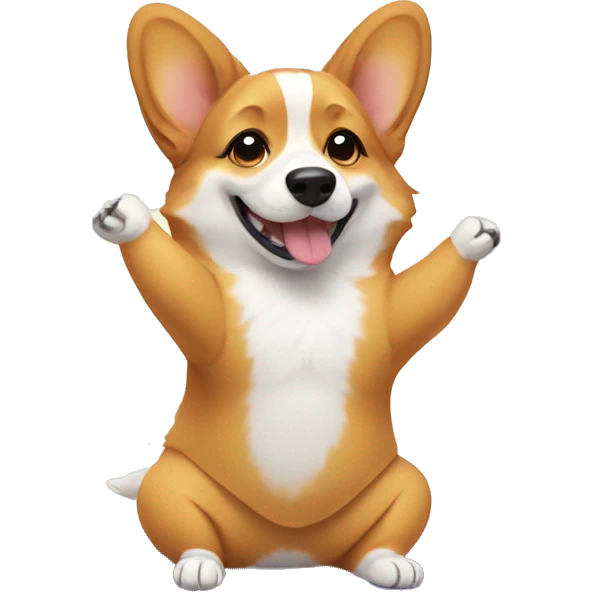 Corgi doing yoga  emoji