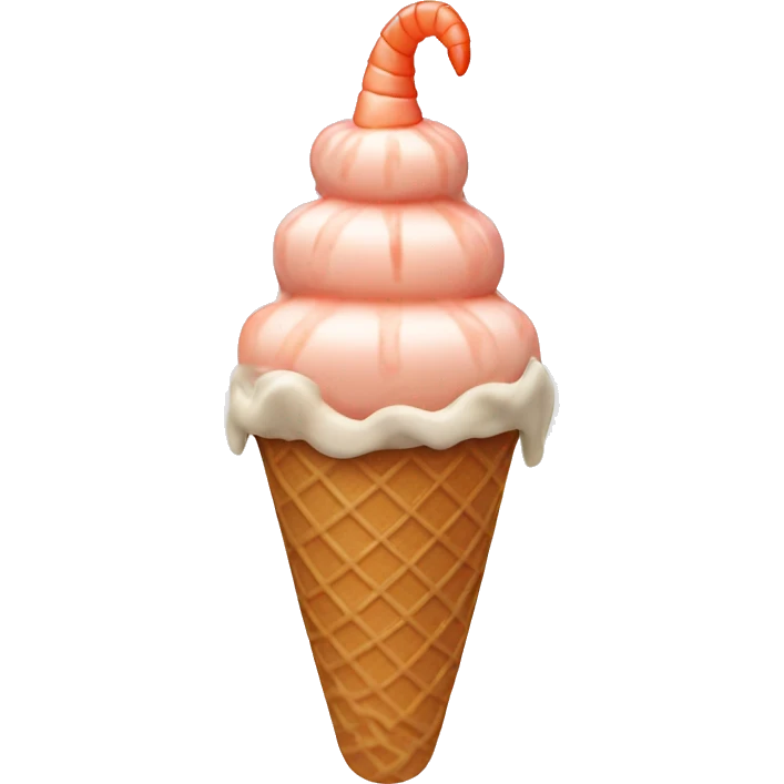 ice cream cone with shrimp on top emoji