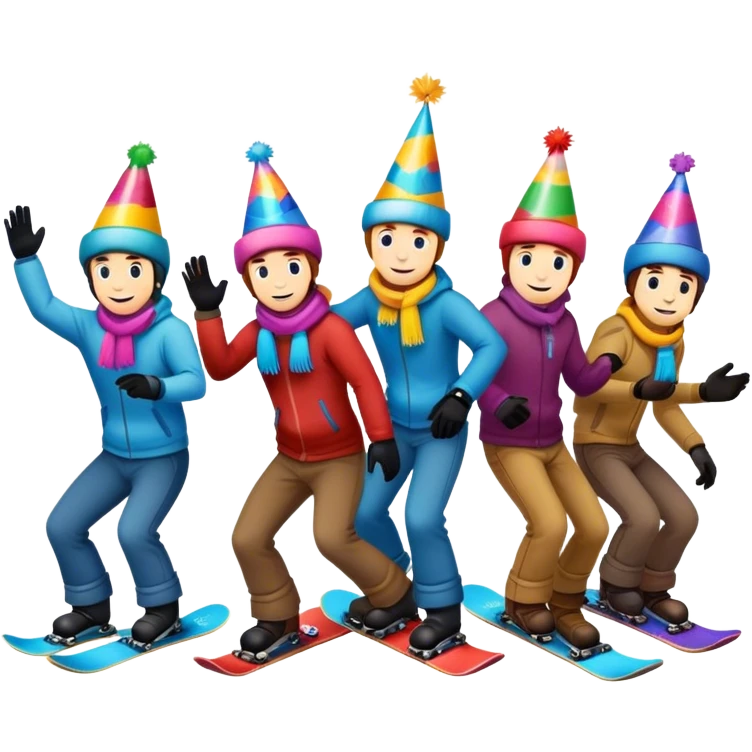2 cowboys snowboard birthday party emoji