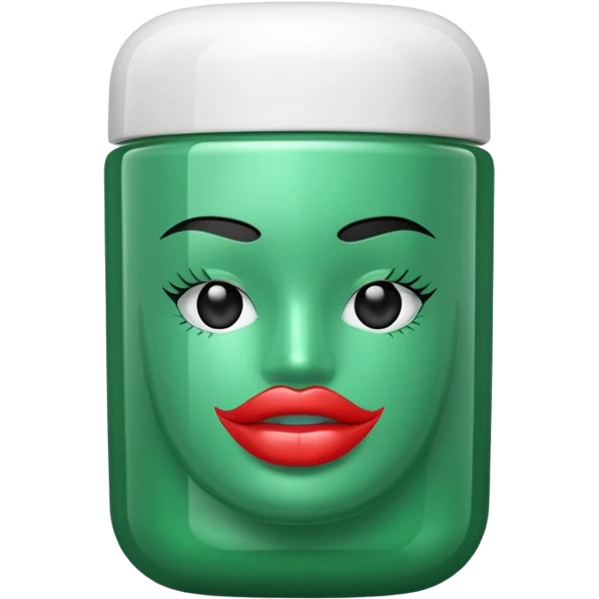 lip mask packaging green emoji