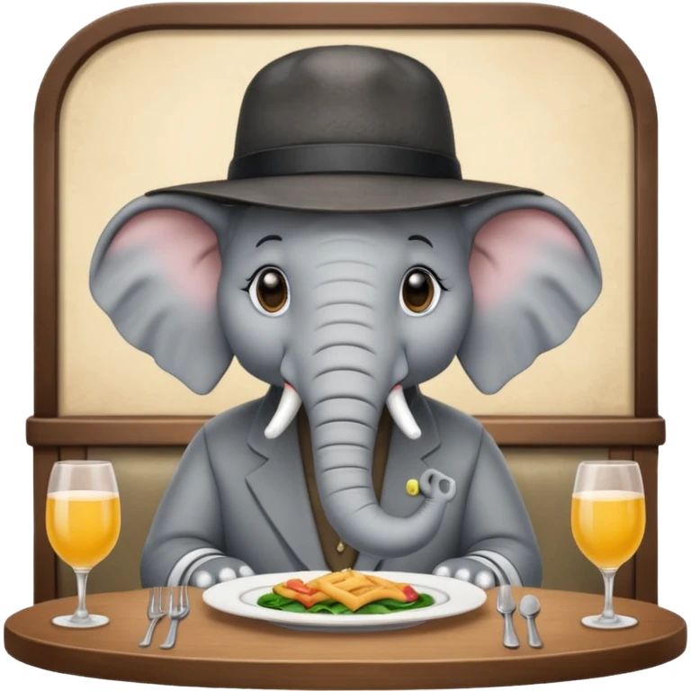 elephant at a restaurant table emoji