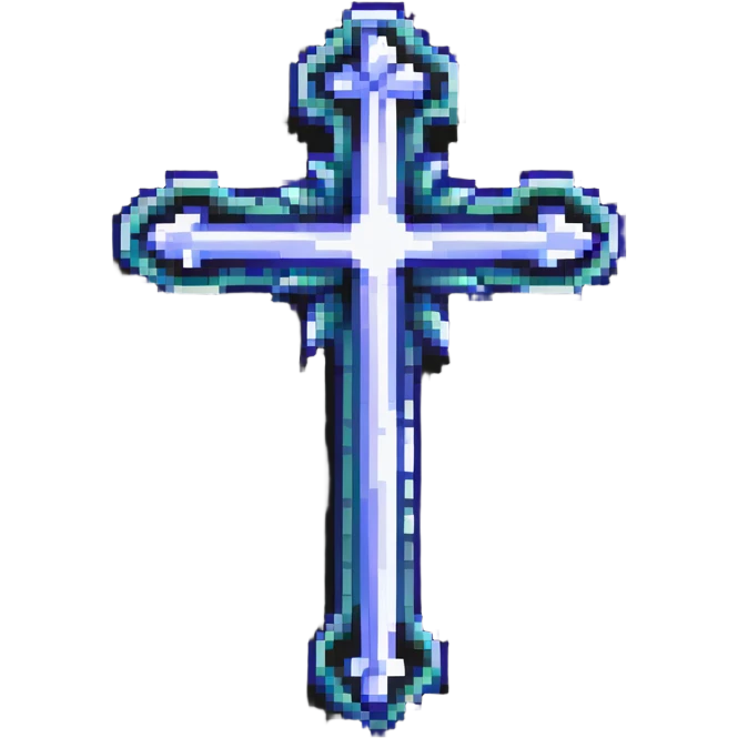 pixel art gothic cross icon, sized for 50x50 pixels emoji