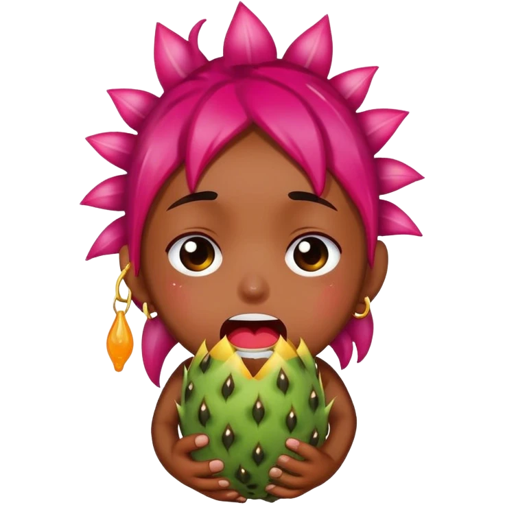 Crying with dragonfruit emoji