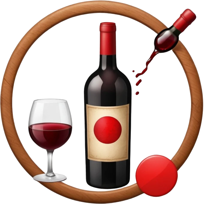 I want an emoji that describes that no drinks allowed but with wine emoji