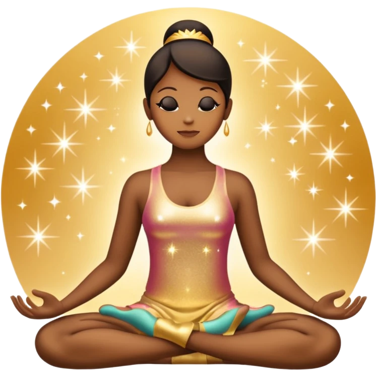 silhouette in lotus pose with sparkles emoji