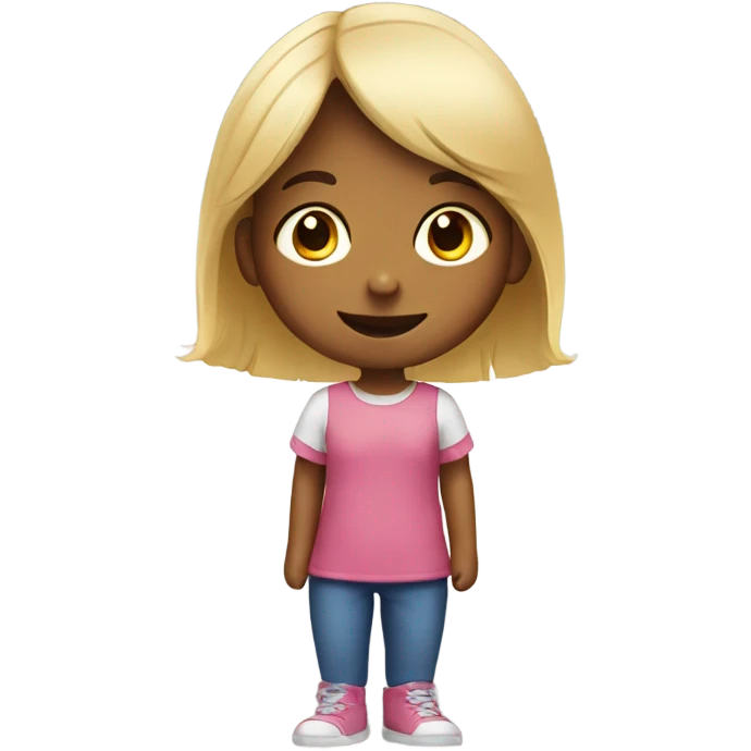 Little girl playing emoji