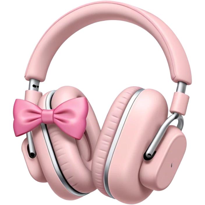 airpods max with pink bows emoji