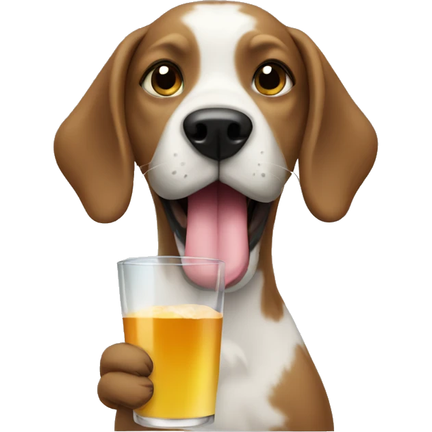 Dog drinking emoji