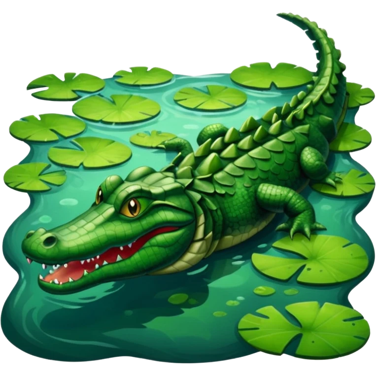Alligator swimming in a swamp emoji