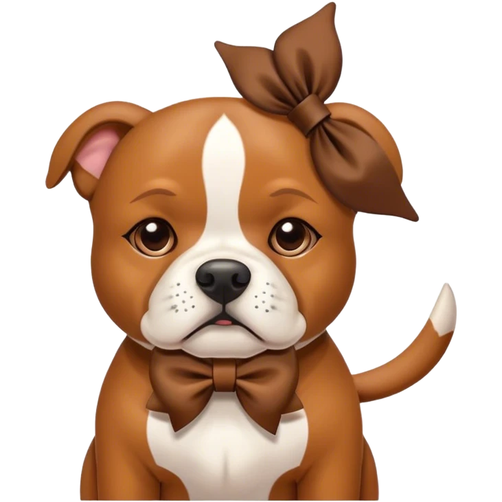 Staffordshire bullterier with  bow on ear emoji