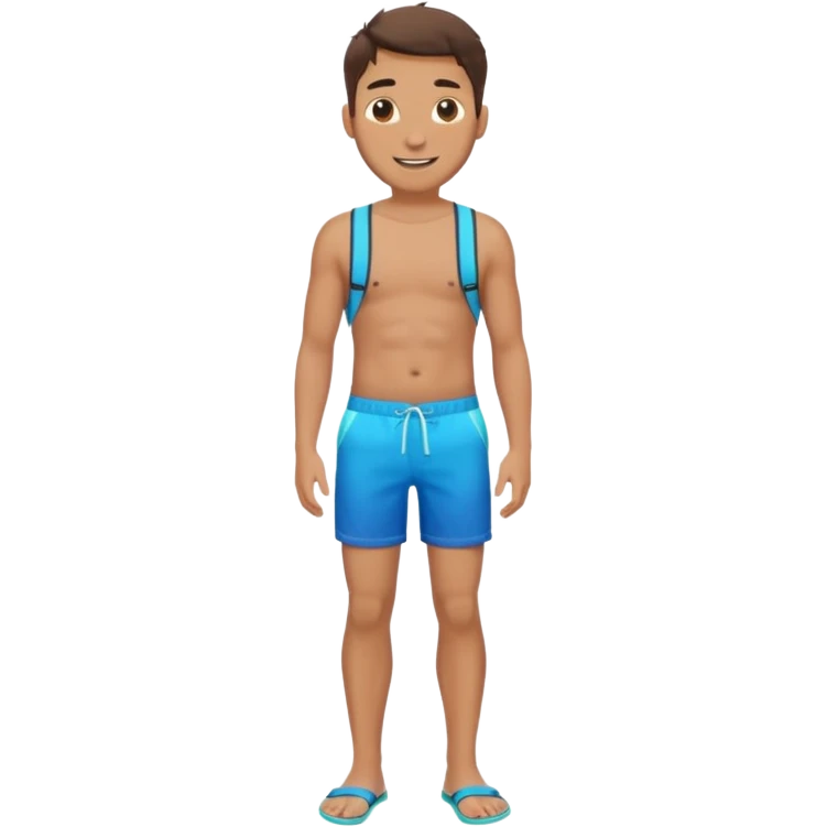 a man in Bermuda shorts as a swimsuit full body emoji