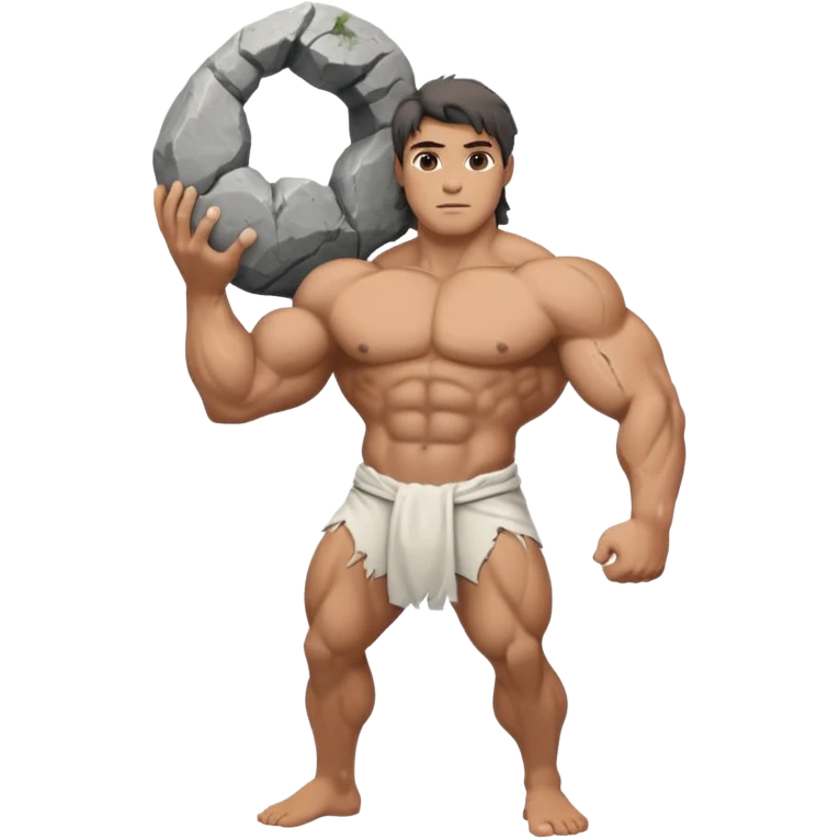 Atlas the greek god with a boulder and clothes emoji