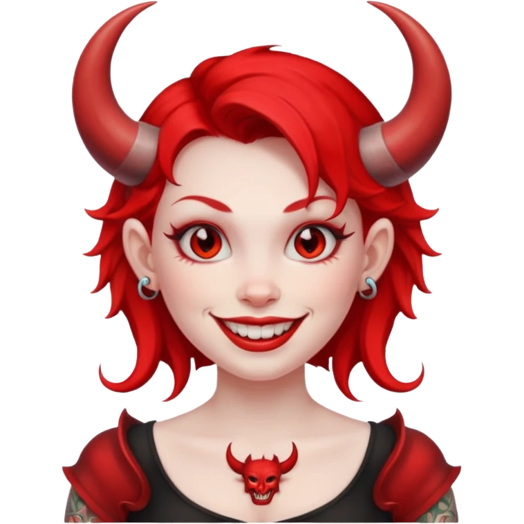 devil girl with tattoo emoji
