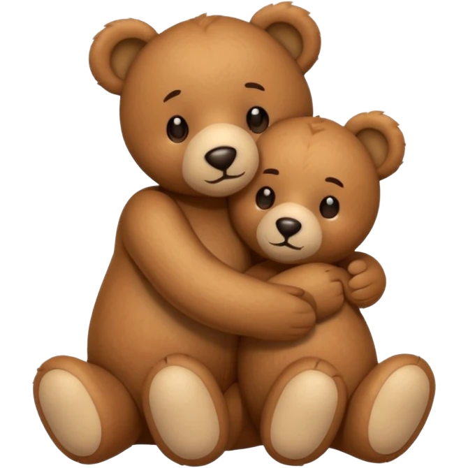 Teddy hugging another teddy emoji