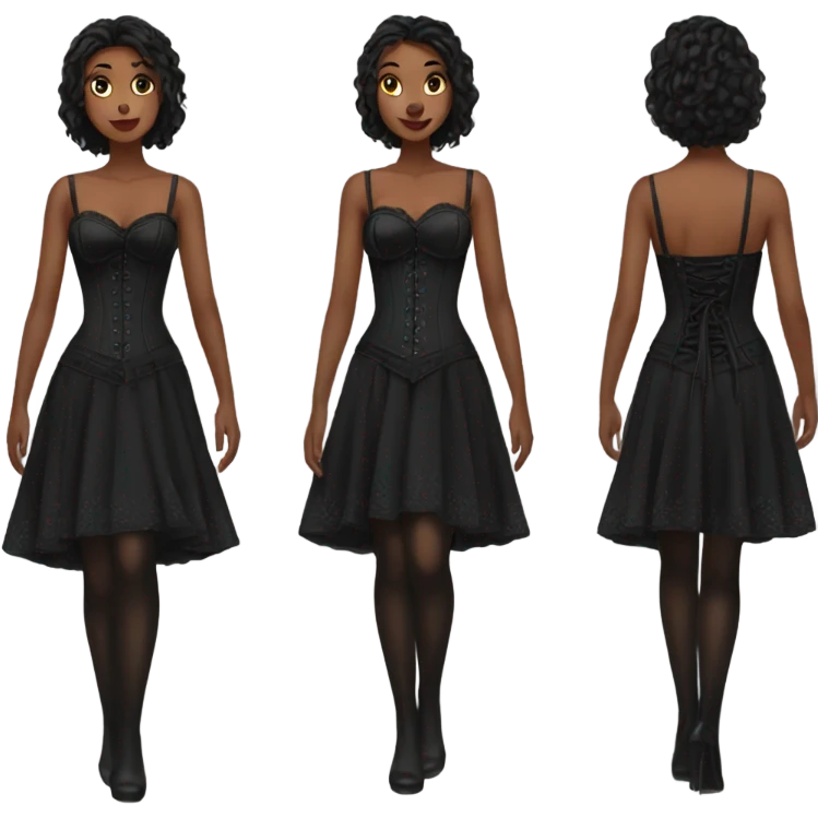 black short corset dress emoji