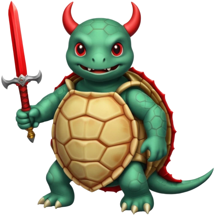 A devil in a turtle carapace add devil sword emoji