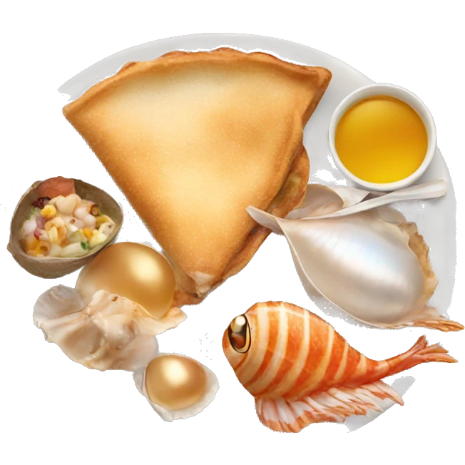 meal with pearl and shell emoji