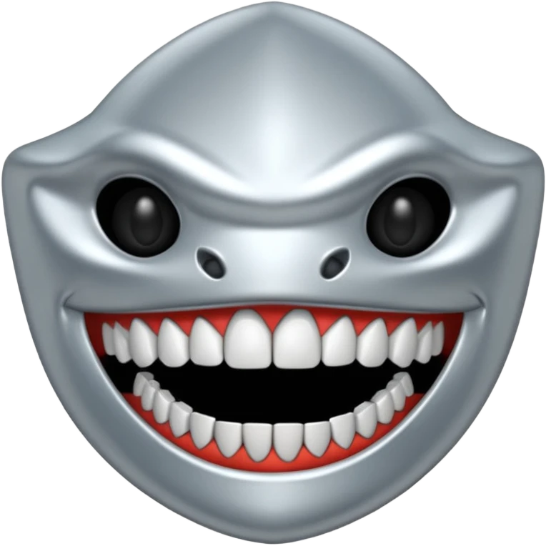 metallic jaw with teeth, nothing more emoji