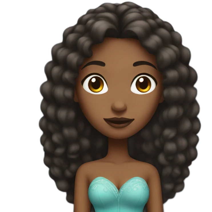 Black women with long hair princess emoji
