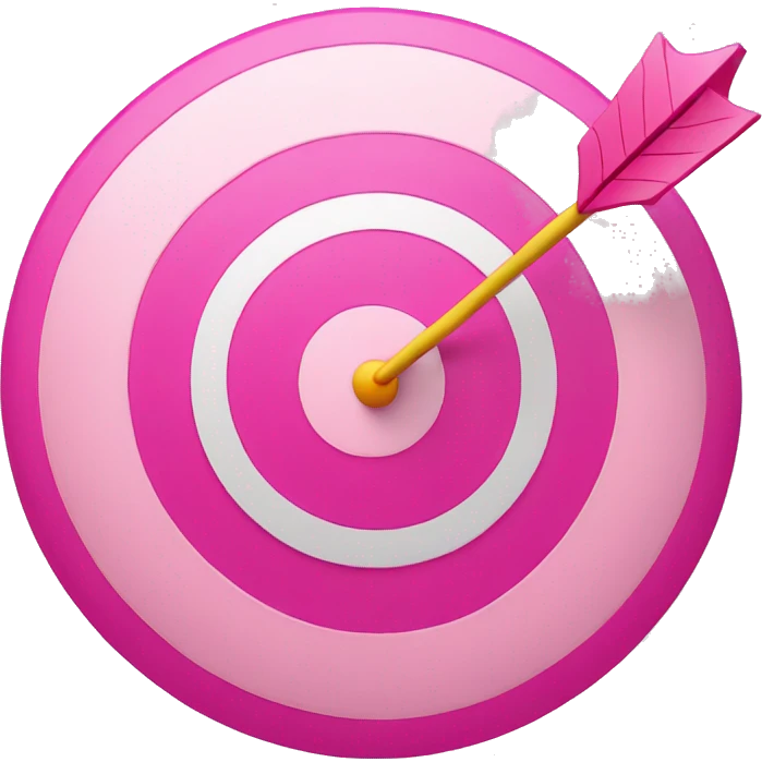 a pink target with an arrow in the middle of it emoji