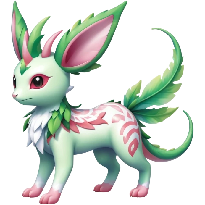 Shiny Exotic Cute Adorable Majestic Ethereal Sparkly Flygon-Sylveon-Leafeon-Shaymin-Hybrid-Creature with white pattern-markings emoji