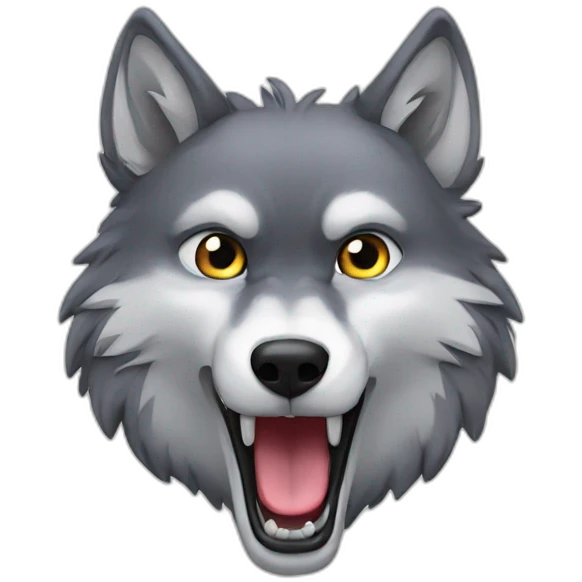 Wolf saying im hungry emoji