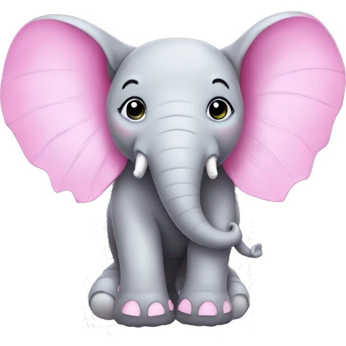 Elephant in pink with fairy wings. emoji