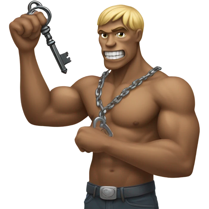 Horse with human body and key in hand emoji