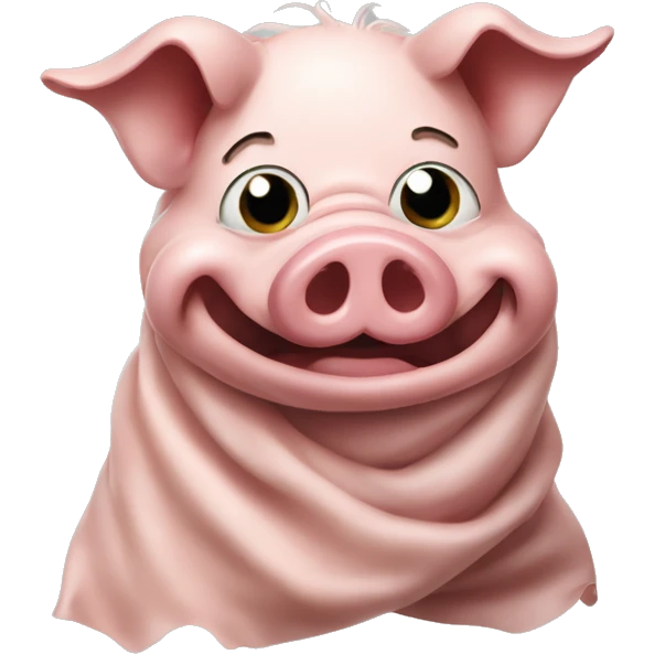 Pig twisted up like a wash rag emoji